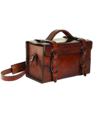 LEDERTASCHE M.TRAGEGURT BRAUN