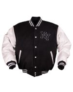NY BASEBALL JACKE M.PATCH SCHWARZ/WEISS