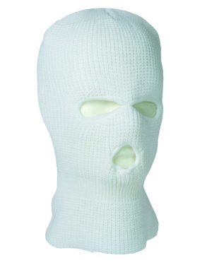 KOPFHAUBE BALACLAVA POLYACRYL 3-LOCH WEISS