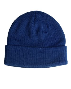 ROLLSTRICKMÜTZE FEINSTRICK POLYACRYL DK.BLAU