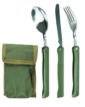 KLAPPESSBESTECK 3-TLG.M.TASCHE OLIV