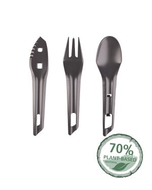 THE OCYS (OUTDOOR CUTLERY SET) WILDO® DARK GREY