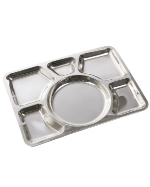 KANTINENPLATTE S/STEEL 6-FACH