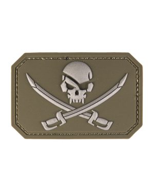 PATCH 3D SKULL W.SWORDS PVC M.KLETT OLIV