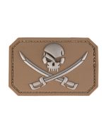 PATCH 3D SKULL W.SWORDS PVC M.KLETT DARK COYOTE