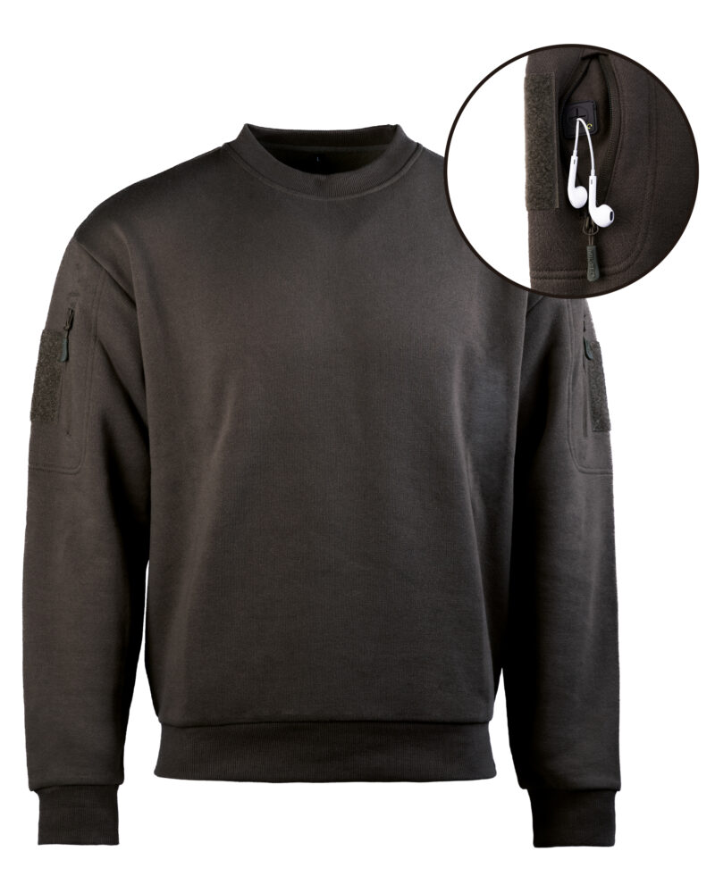 TACTICAL SWEATSHIRT RUNDHALS SCHWARZ