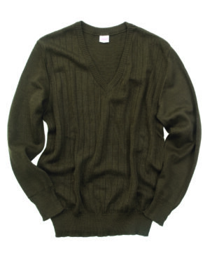 CZ V-PULLOVER M85 OLIV NEUW.