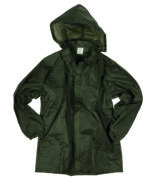 FRANZ.REGENJACKE M.KAPUZE PES OLIV GEBR.